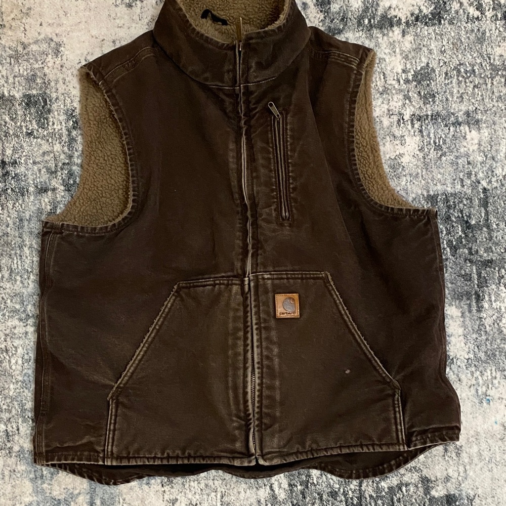 Carhartt Large Brown Iconic Sherpa Lined Vest 2019